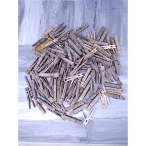 102 Vintage Clothes Pins Wooden Laundry Crafts Hobby, USA, Rustic